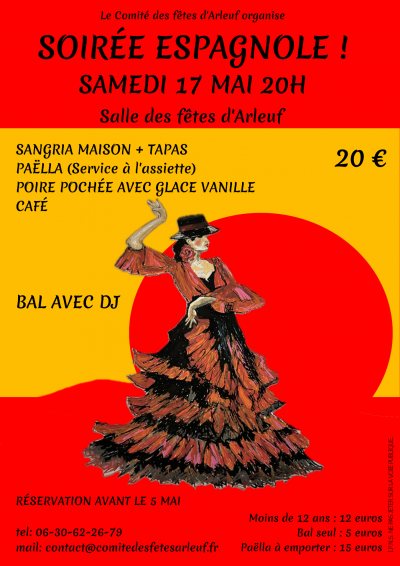 Soirée espagnole - samedi 17 mai à 20h